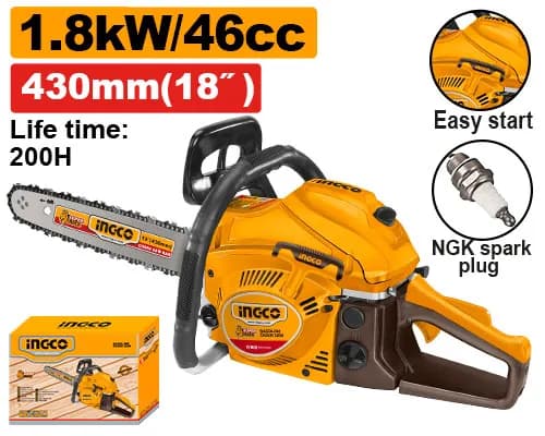 MOTOSIERRA A GASOLINA DE 18" (3100RPM) INGCO