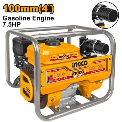 BOMBA DE AGUA DE GASOLINA 7.5HP 4" 1500L/MIN INGCO