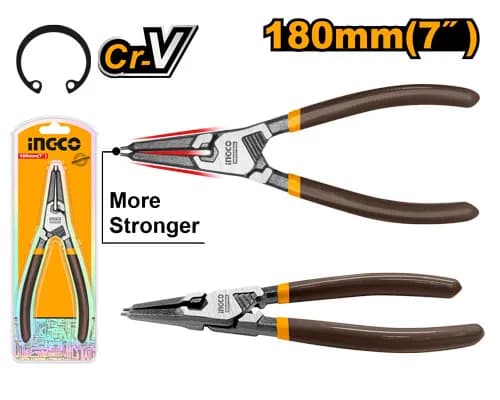 ALICATE CIRCLIP CABEZA RECTA 7"" INGCO