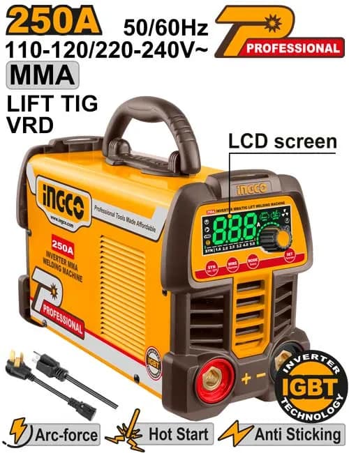 SOLDADORA INVERTER MMA/TIG LIFT - VRD 250A INGCO