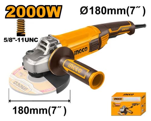 AMOLADORA ANGULAR 7" 2000W 8450RPM INGCO