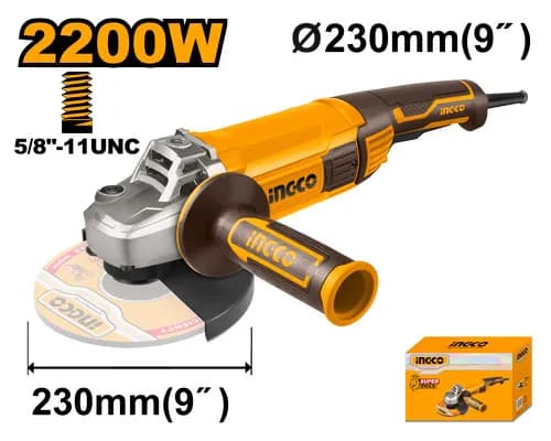 AMOLADORA ANGULAR 9" 2200W 6600RPM INGCO