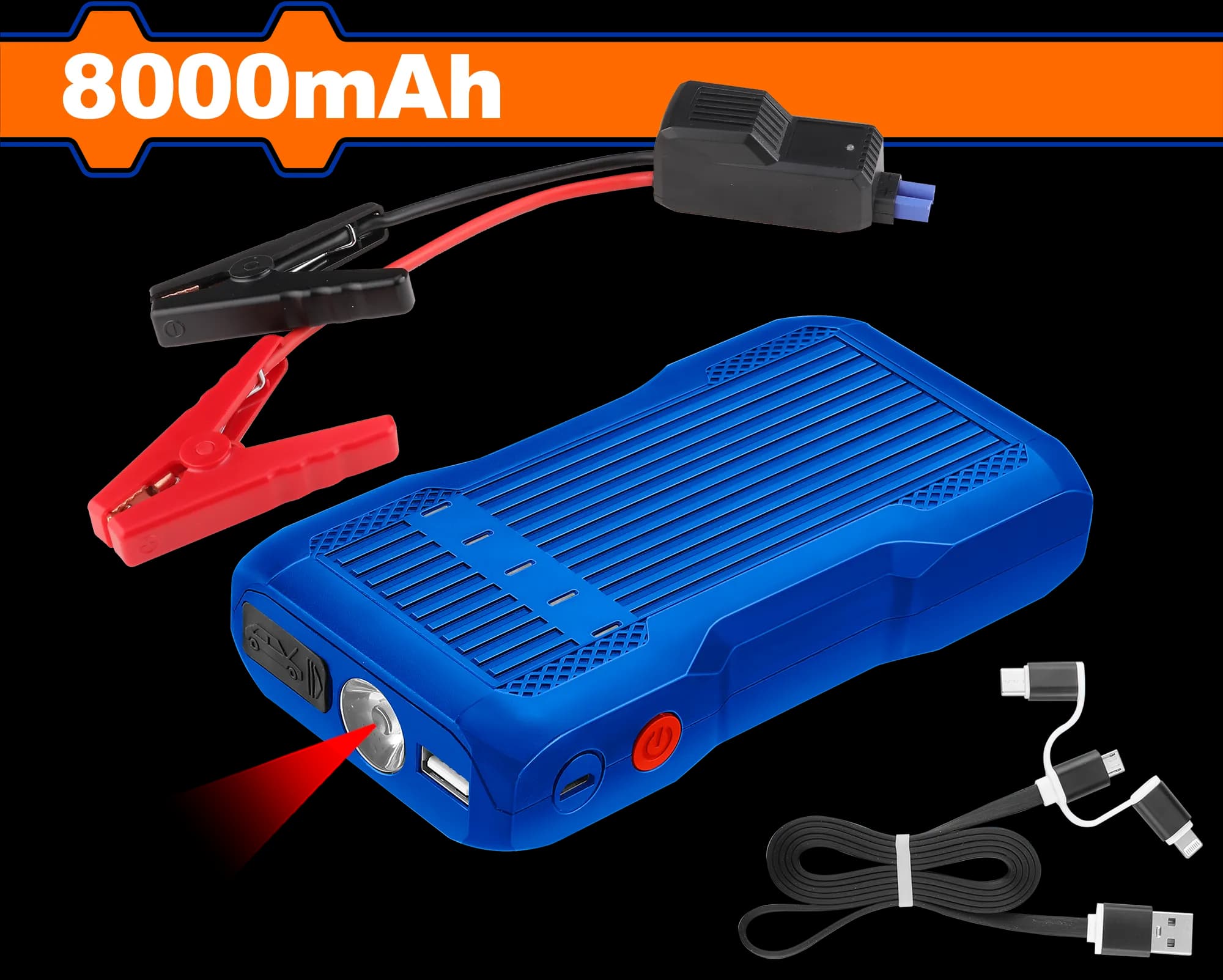 CARGADOR ARRANCADOR PARA AUTO 200/400A 8000MAH WADFOW