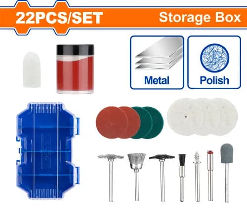 ACCESORIOS MINI TALADRO 22 PIEZAS WADFOW