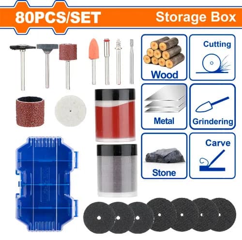 ACCESORIOS MINI TALADRO 80 PIEZAS WADFOW